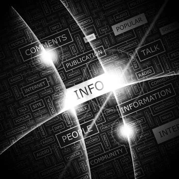 INFO INFO. Word cloud illustration. Tag cloud concept collage. Copyright: ... 库存照片