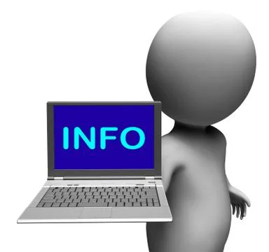 Info on laptop means assistance knowledge and information online Stockillustratie