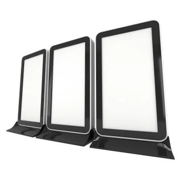 Info LCD screen floor stand. Stock Illustration