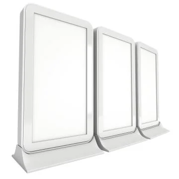 Info LCD screen floor stand. Stock Illustration