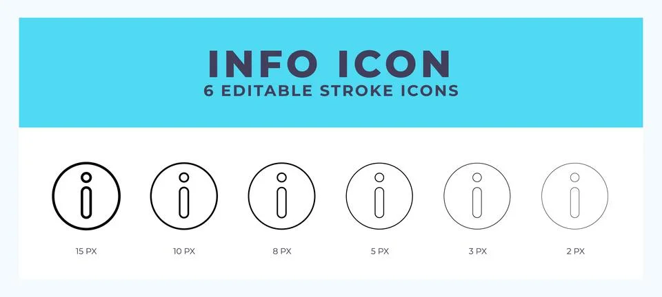 Info line icon illustrations with editable strokes. Stock Illustration