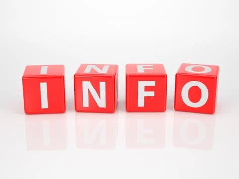 Info out of red letter dices Stock Illustration