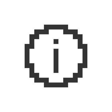 Info pixelated ui icon Stock Illustration