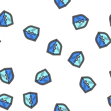 Info protection vector seamless pattern Stock Illustration