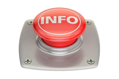 Info red button, 3D rendering Stock Illustration