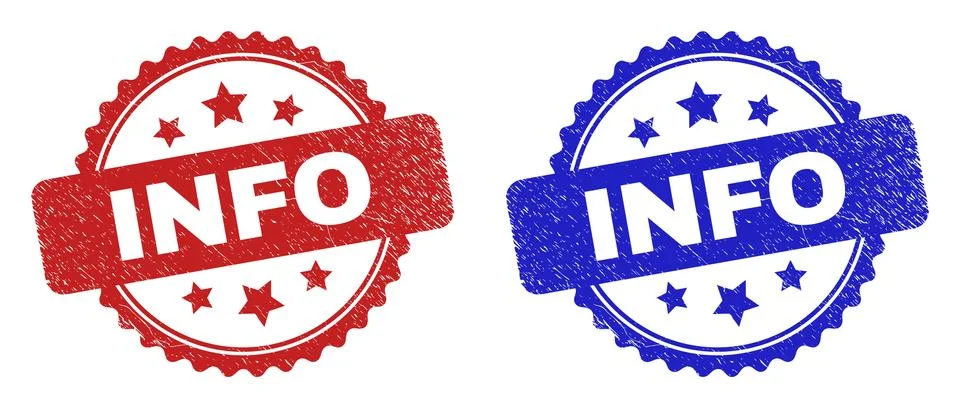 INFO Rosette Stamp Seals with Corroded Style Stock Illustration