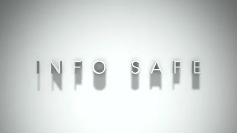 Info safe 3D title animation with shadows on a white background Stock Footage 297457931