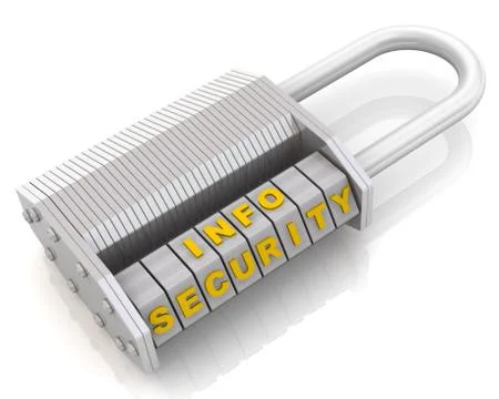 Info security. Combination padlock Ilustração Stock