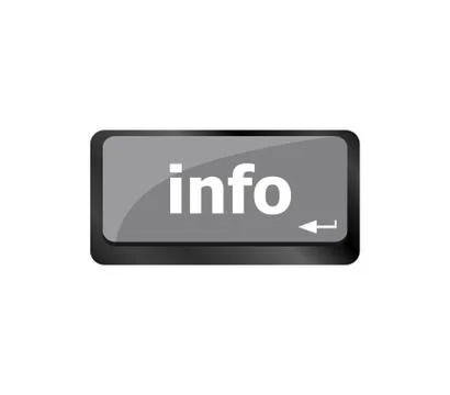 Info text on a button keyboard, business concept Stock Illustration