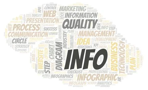 Info typography word cloud create with the text only. Illustrazione stock