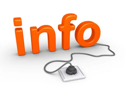 Info word plugged in Stock Illustration