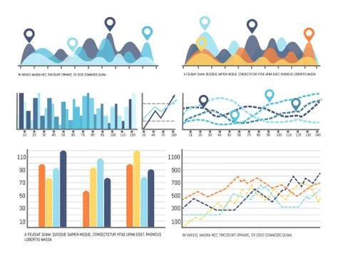 Infochart with Data, Flowchart Visual Information Illustrazione stock