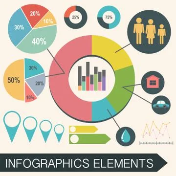 An infochart with statistics Stock Illustration