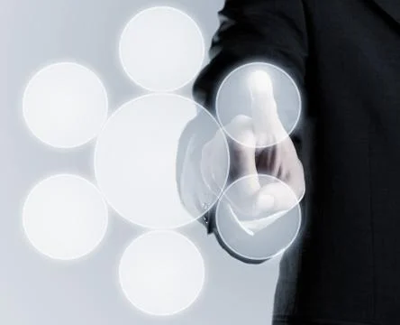 Infogram touchscreen display with copy space Stock Illustration