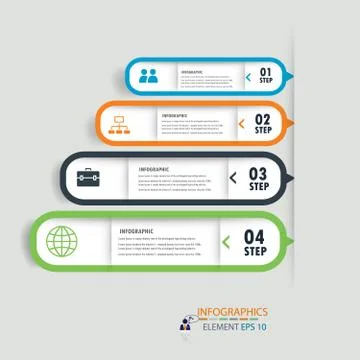 Infograohics design element label or banner can be used for workflow layout Stock Illustration
