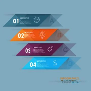 Infograohics design element label or banner can be used for workflow layout Stock Illustration