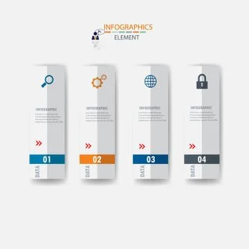 Infograohics design element label or banner can be used for workflow layout Stock Illustration