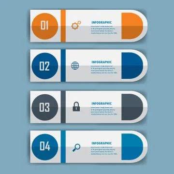 Infograohics design element label or banner can be used for workflow layout Stock Illustration