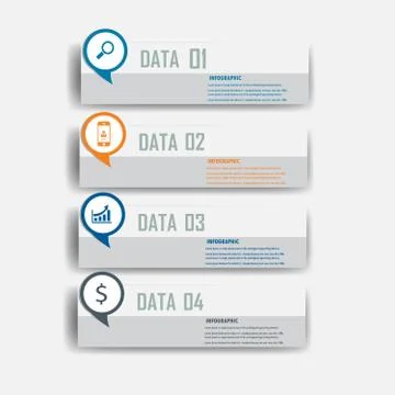 Infograohics design element label or banner can be used for workflow layout Stock Illustration