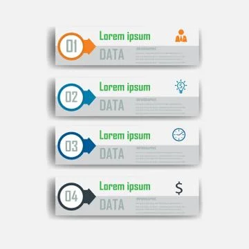 Infograohics design element label or banner can be used for workflow layout Stock Illustration