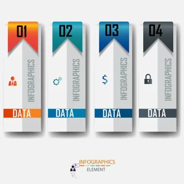 Infograohics design element label or banner can be used for workflow layout Stock Illustration