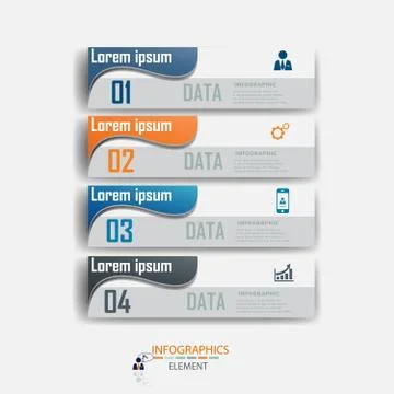 Infograohics design element label or banner can be used for workflow layout Stock Illustration