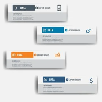 Infograohics design element label or banner can be used for workflow layout Stock Illustration