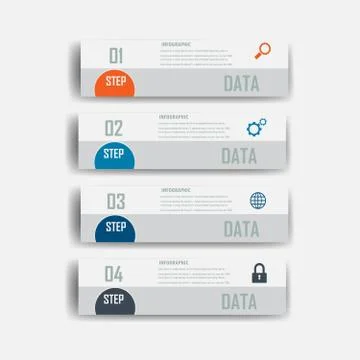 Infograohics design element label or banner can be used for workflow layout Stock Illustration