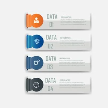 Infograohics design element label or banner can be used for workflow layout Stock Illustration