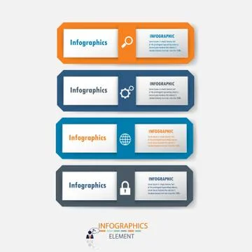 Infograohics design element label or banner can be used for workflow layout Stock Illustration