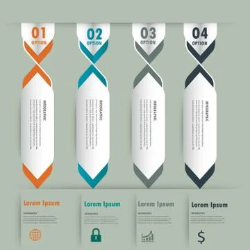 Infograohics design element label or banner can be used for workflow layout Stock Illustration