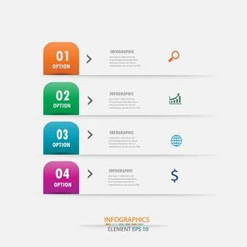 Infograohics design element label or banner can be used for workflow layout Stock Illustration
