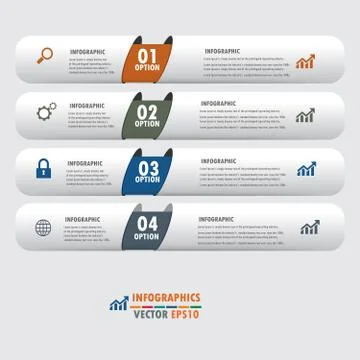 Infograohics design element label or banner can be used for workflow layout Stock Illustration