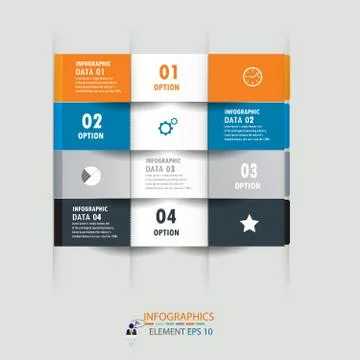 Infograohics design element label or banner can be used for workflow layout Stock Illustration