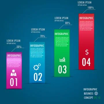 Infograohics design element label or banner can be used for workflow layout Stock Illustration