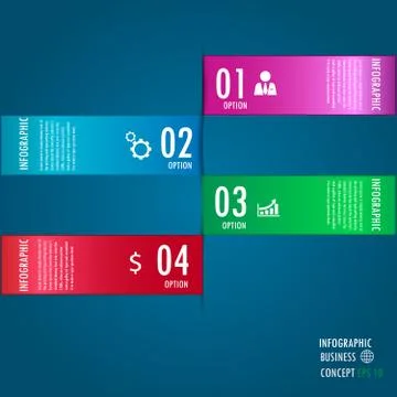 Infograohics design element label or banner can be used for workflow layout Stock Illustration