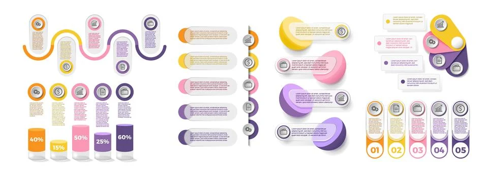 Infograph elements. Graphic chart. Presentation banner template. 4 number s.. Stock Illustration