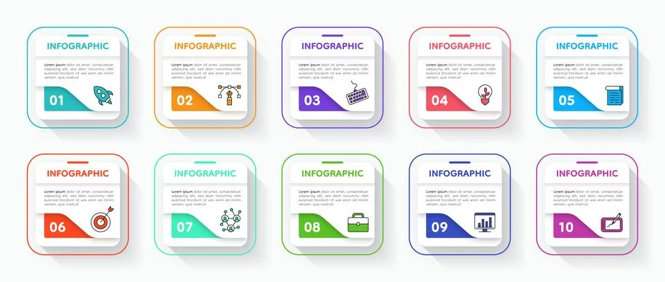 Infograph elements. Step chart. Info banner layout with graphic diagrams. Pro Ilustración de archivo