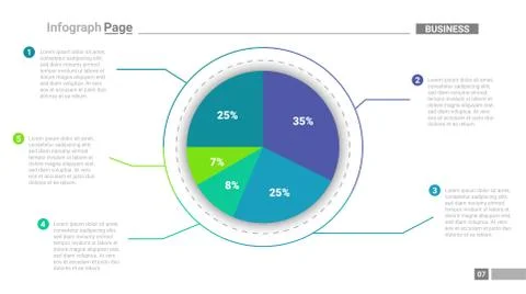 Infograph Pie Chart Components Used for Businesses Illustrazione stock