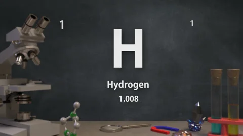 Infographic of 1 Element H Hydrogen of the Periodic Table Stock Footage 138712701