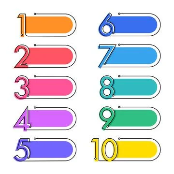 Infographic 10 numbers options steps process Stock Illustration