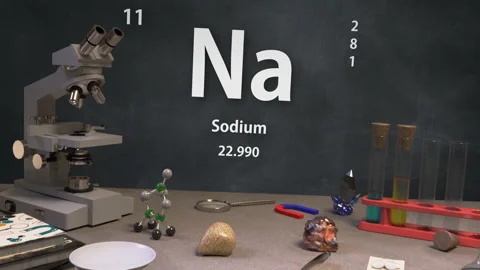 Infographic of 11 Element Na Sodium of the Periodic Table Stock Footage 138712751
