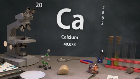 Infographic of 20 Element Ca Calcium of the Periodic Table Stock Footage 138712783