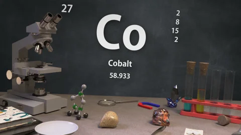 Infographic of 27 Element Co Cobalt of the Periodic Table Stock Footage 138712807