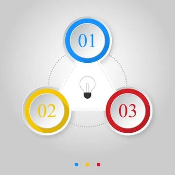 Infographic 3 option, circle element step process presentation abstract backg Stock Illustration