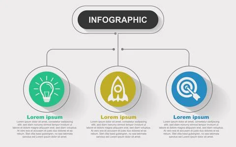 Infographic 3 options design elements for your business data. Vector Illust.. 스톡 일러스트