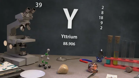 Infographic of 39 Element Y Yttrium of the Periodic Table Stock Footage 138712859