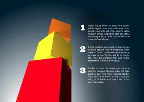 Infographic with 3D cube pyramid Stock Illustration
