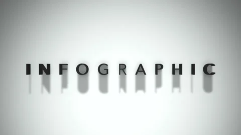 Infographic 3D title animation matte black text on a white background Stock Footage 300717916