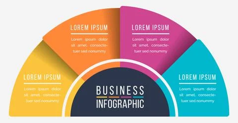 Infographic 4 options or steps design template for business information Illustrazione stock